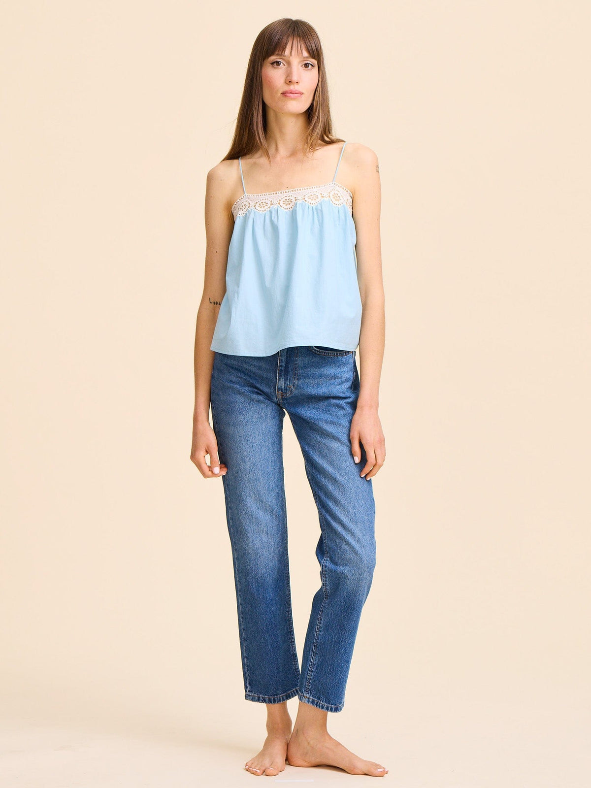 Maxine Top in Robin's Egg — The cut