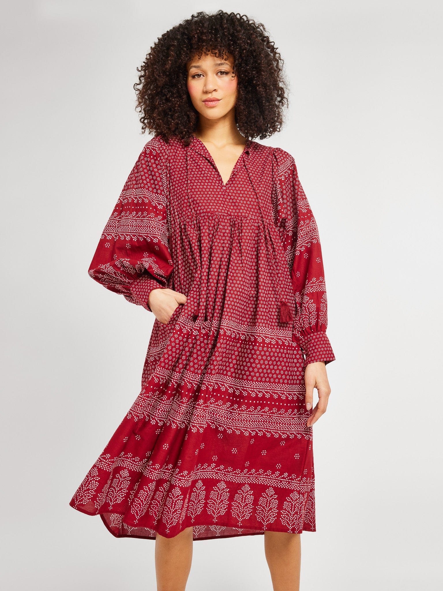 MILLE Clothing Michelle Dress in Raspberry Mosaic