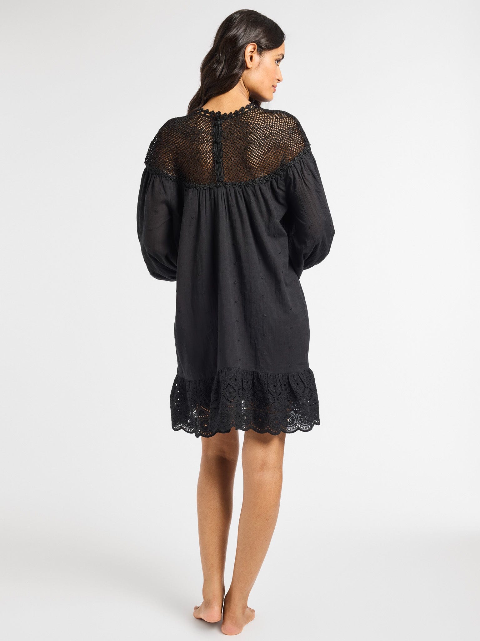 MILLE Clothing Mirella Crochet Dress in Black