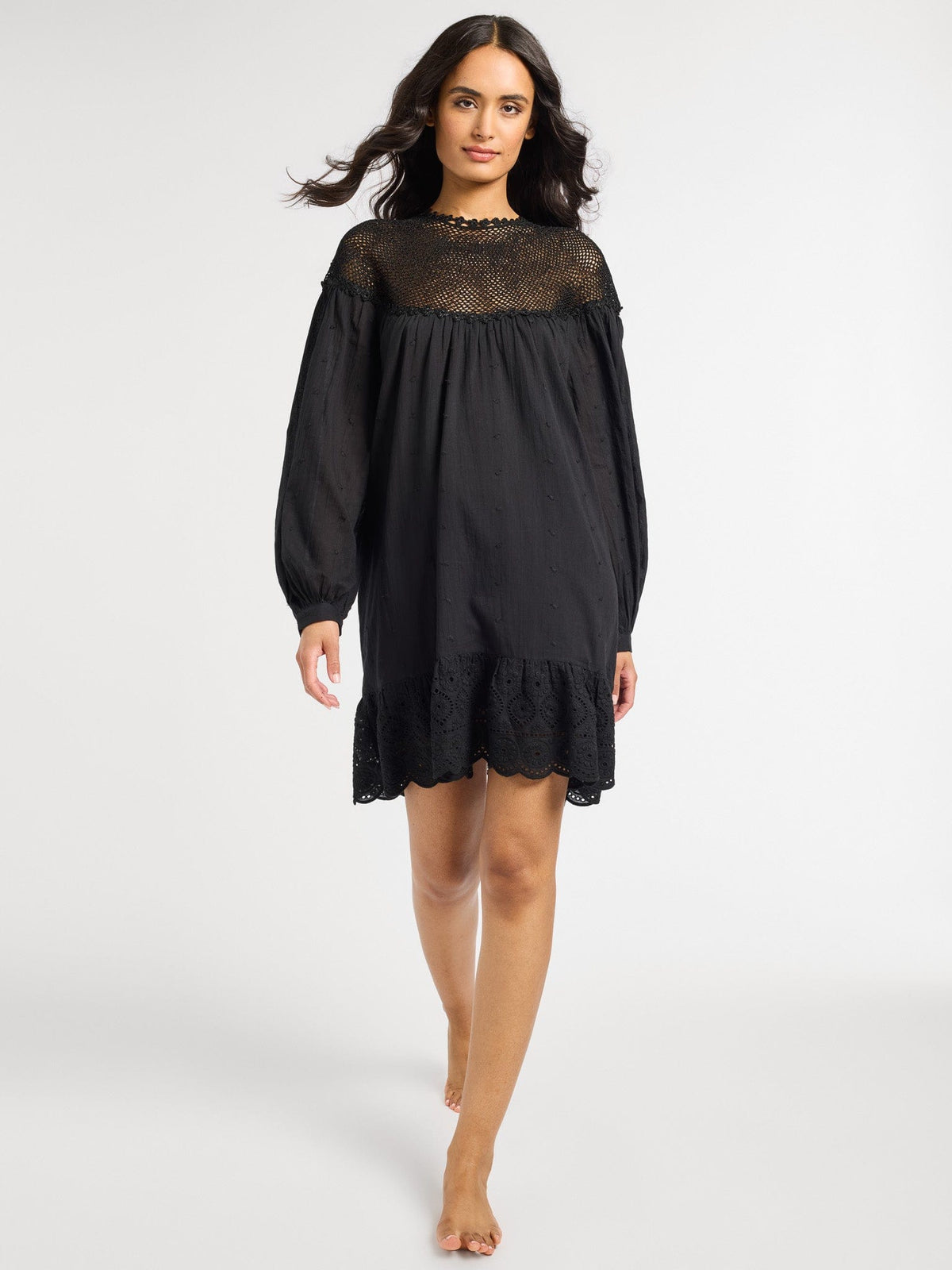 Mirella Crochet Dress in Black S