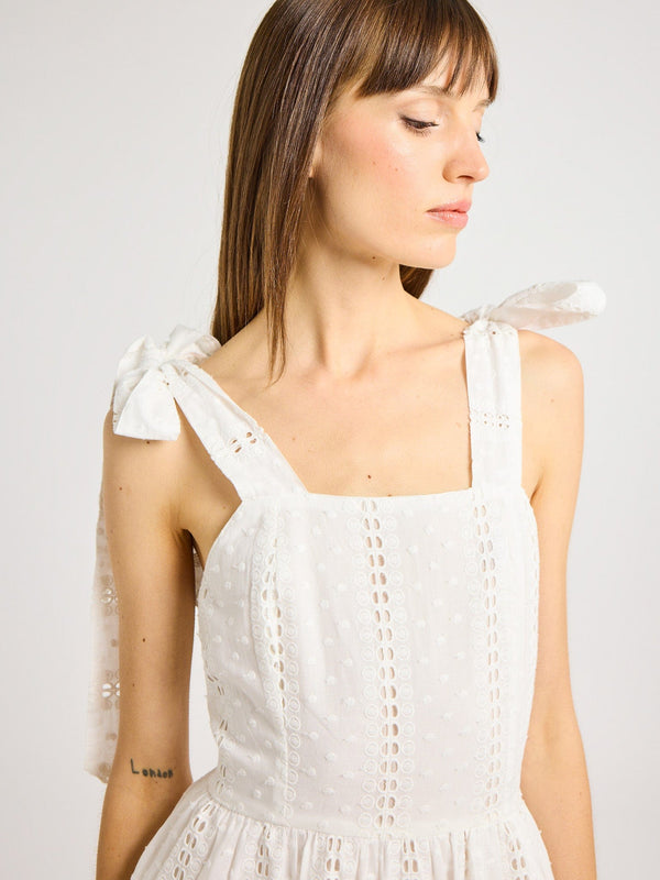 Molly Dress in White Eyelet — view 4