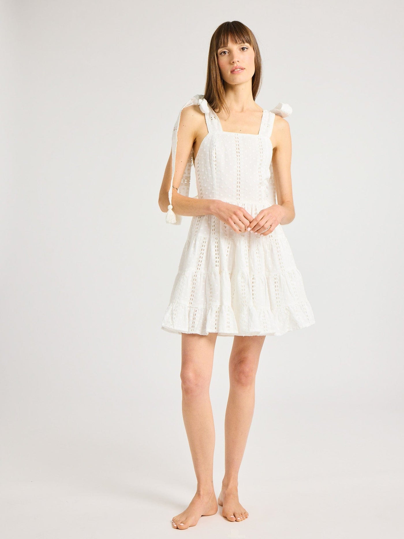MILLE Clothing Molly Dress in White Eyelet