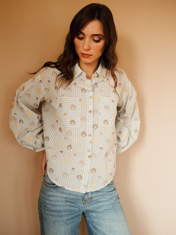 Molly Top in Seashell Embroidery