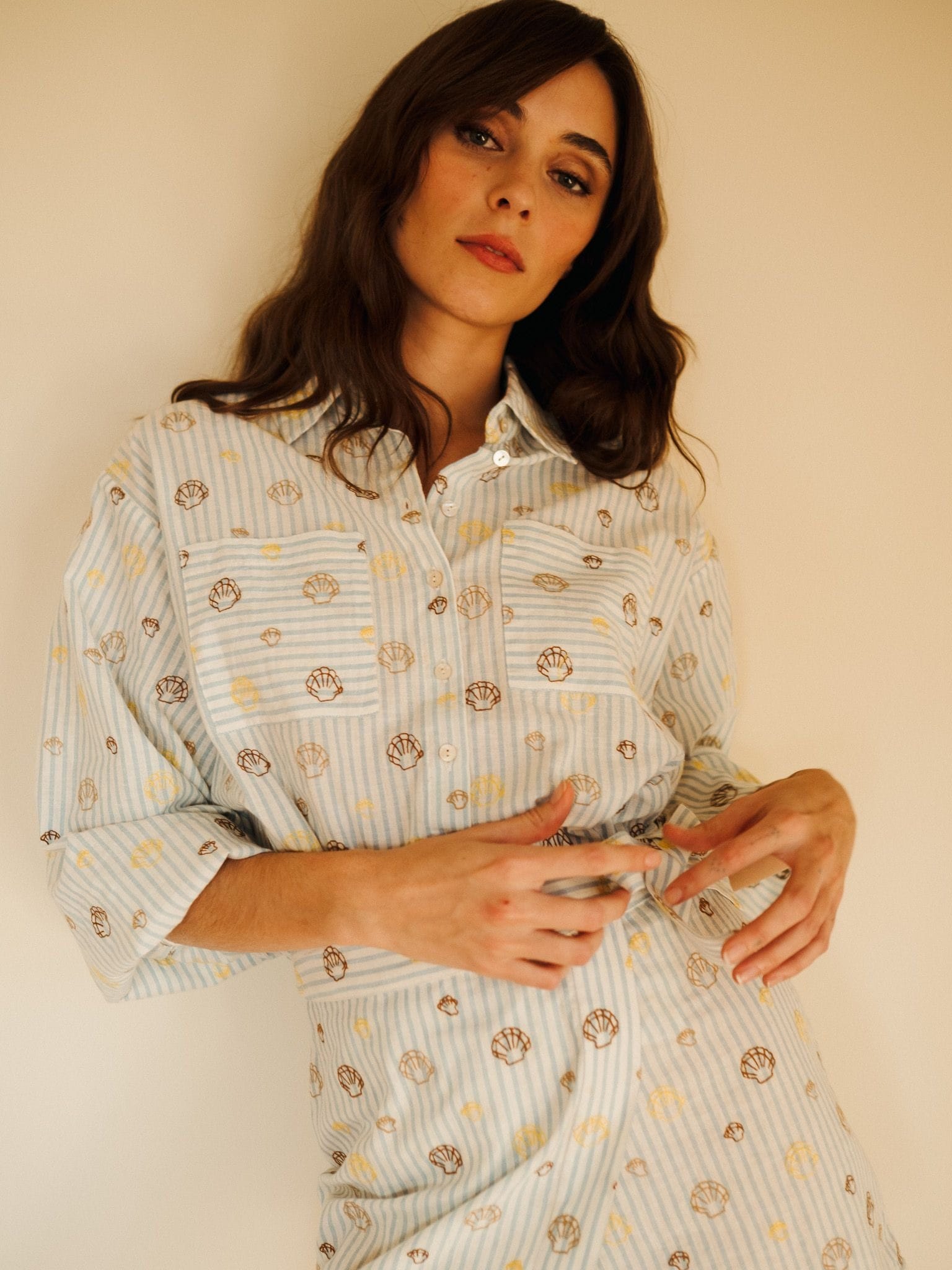 MILLE Clothing Molly Top in Seashell Embroidery
