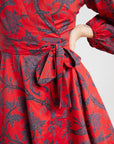 MILLE Clothing Nan Wrap Dress in Carmine