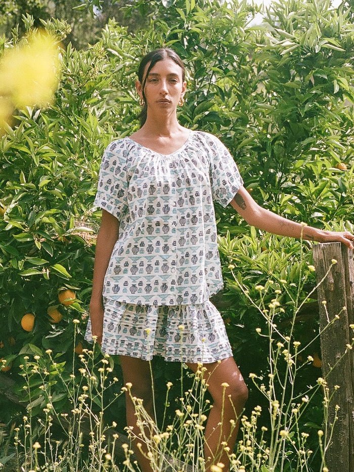 Naomi Top in Athens Print