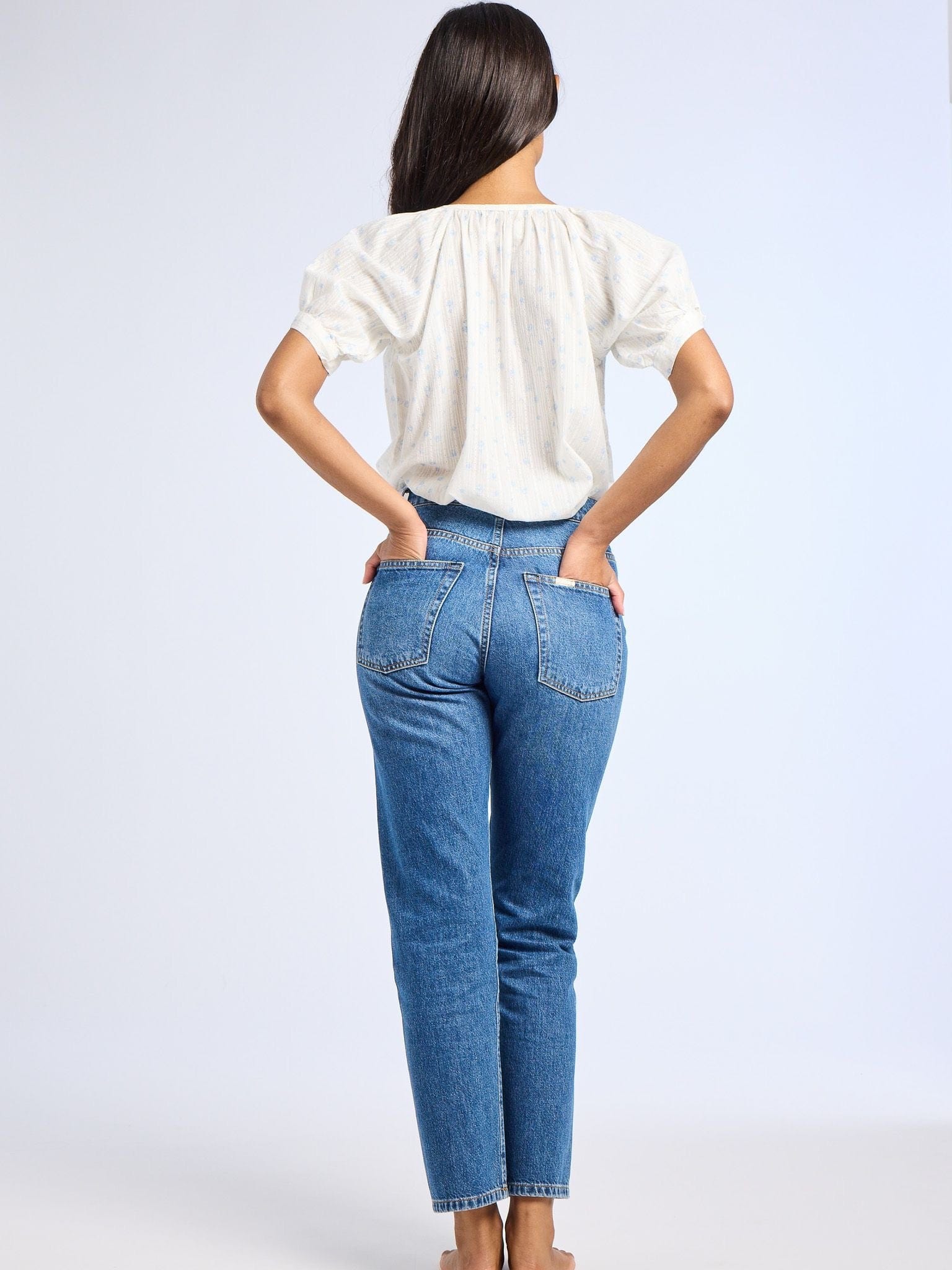 MILLE Clothing Naomi Top in Blue Flora