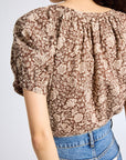 MILLE Clothing Naomi Top in Cocoa Floral