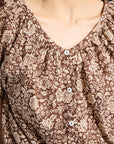 MILLE Clothing Naomi Top in Cocoa Floral