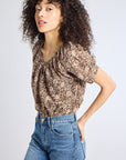 MILLE Clothing Naomi Top in Cocoa Floral