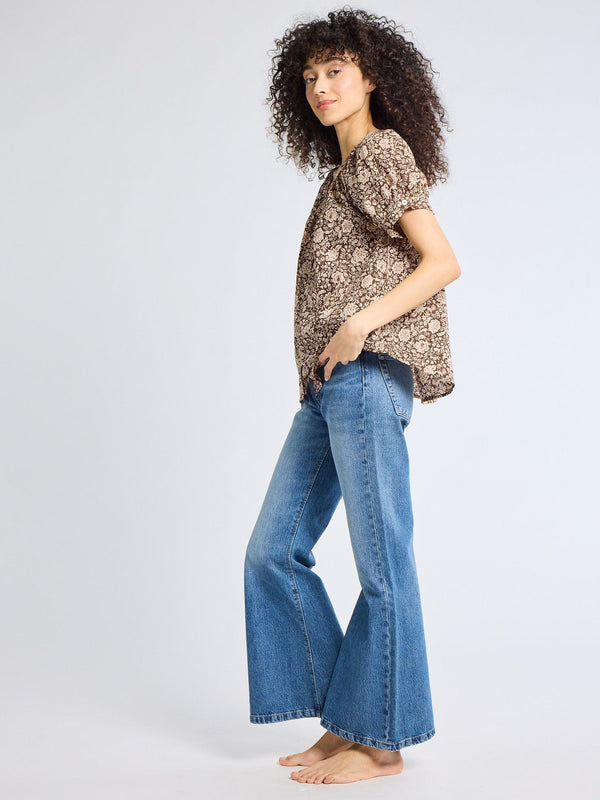 Naomi Top in Cocoa Floral — view 7