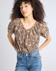 MILLE Clothing Naomi Top in Cocoa Floral