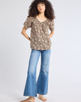MILLE Clothing Naomi Top in Cocoa Floral