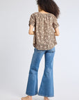 MILLE Clothing Naomi Top in Cocoa Floral