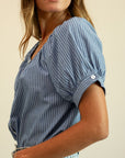 MILLE Clothing Naomi Top in Harbor Stripe