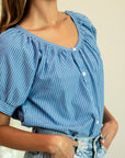 MILLE Clothing Naomi Top in Harbor Stripe
