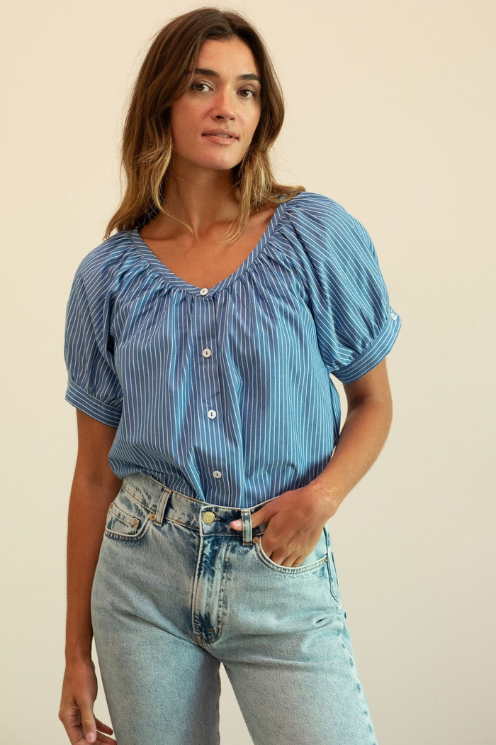 Naomi Top in Harbor Stripe