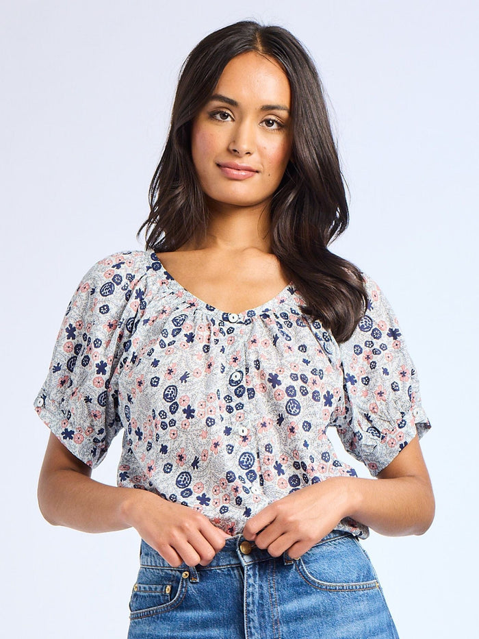 Naomi Top in Navy Floral