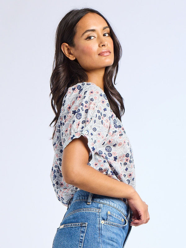Naomi Top in Navy Floral — view 3