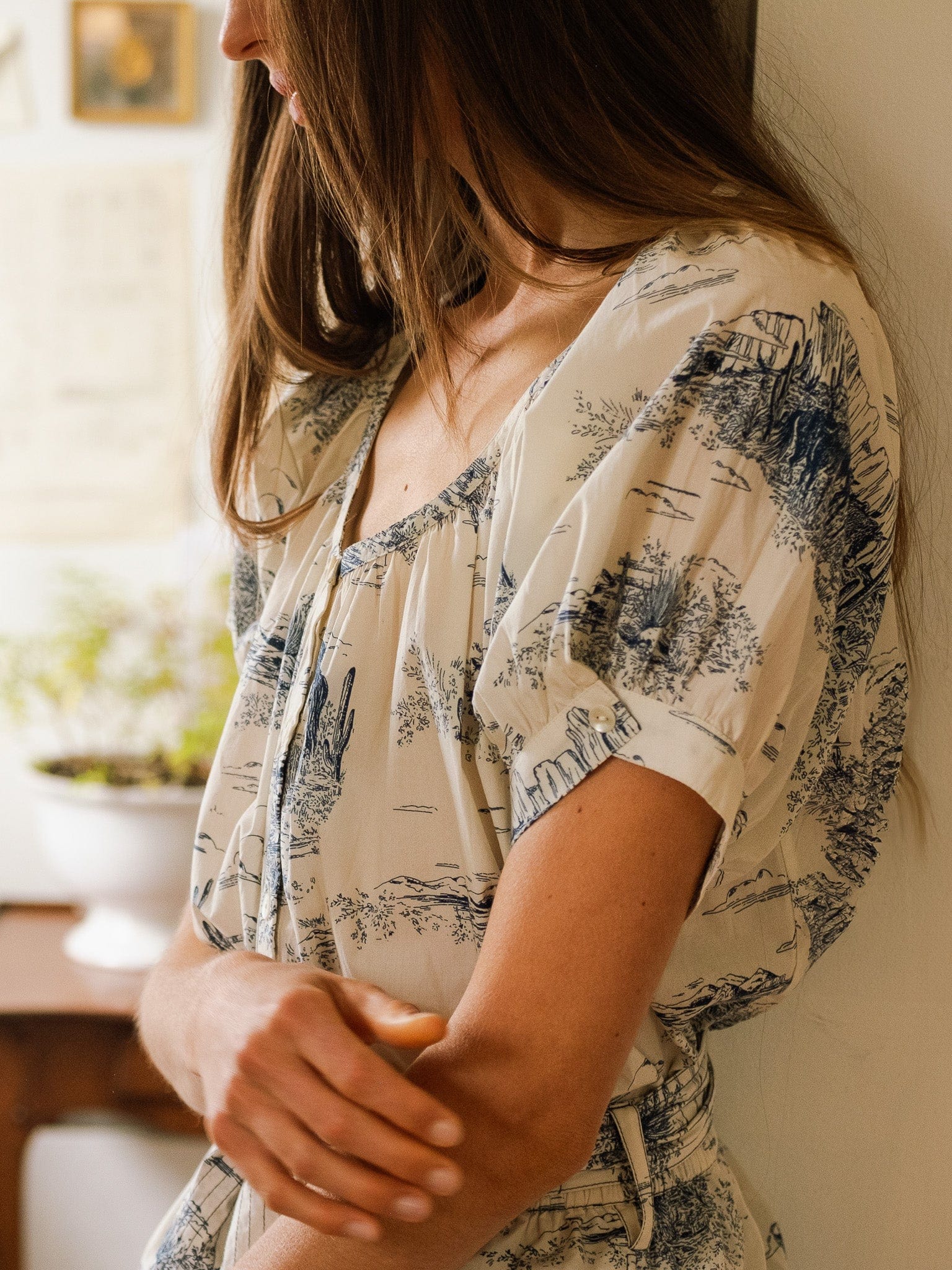 MILLE Clothing Naomi Top in Western Toile