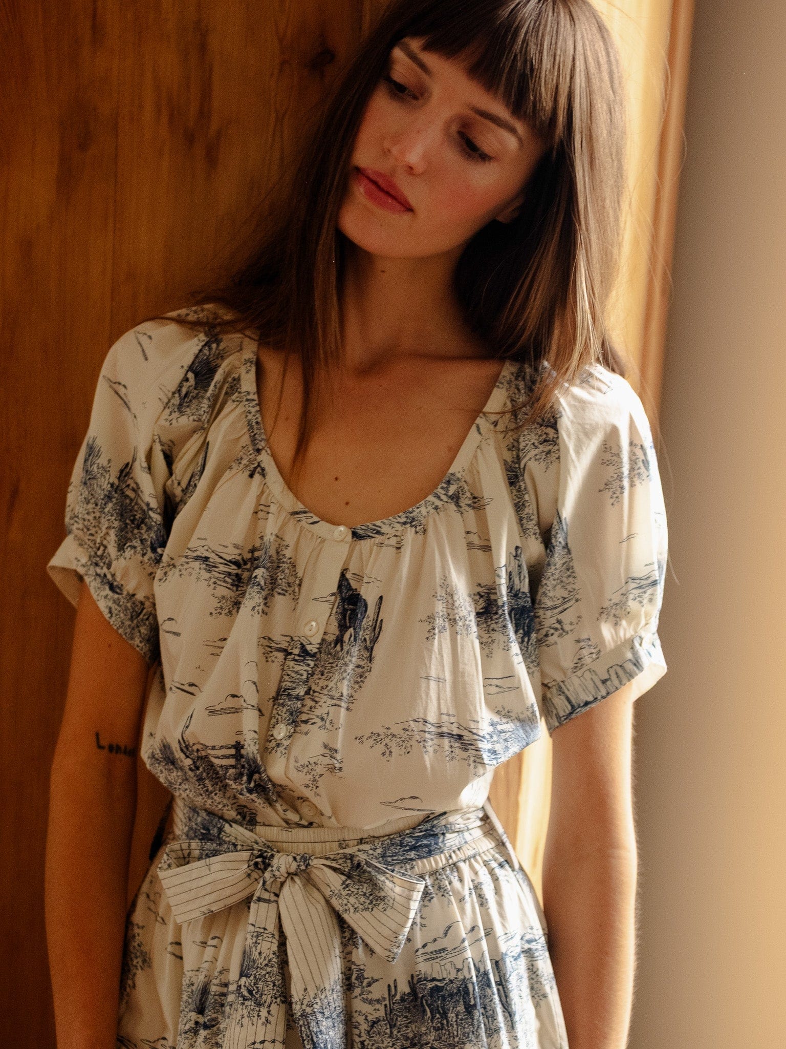 MILLE Clothing Naomi Top in Western Toile