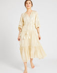 MILLE Clothing Natalia Dress in Gold Lamé
