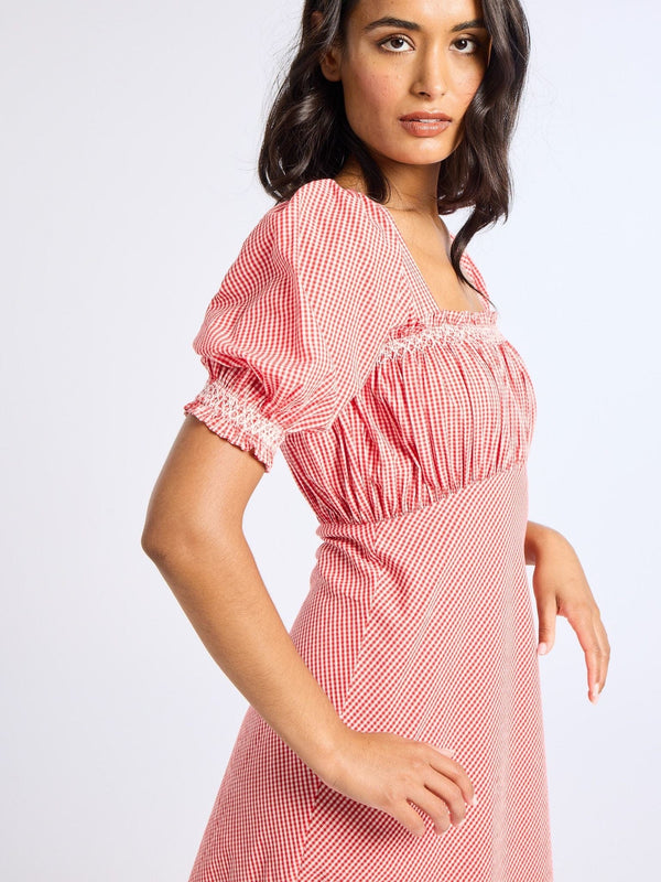 Nicolette Dress in Red Gingham — view 6