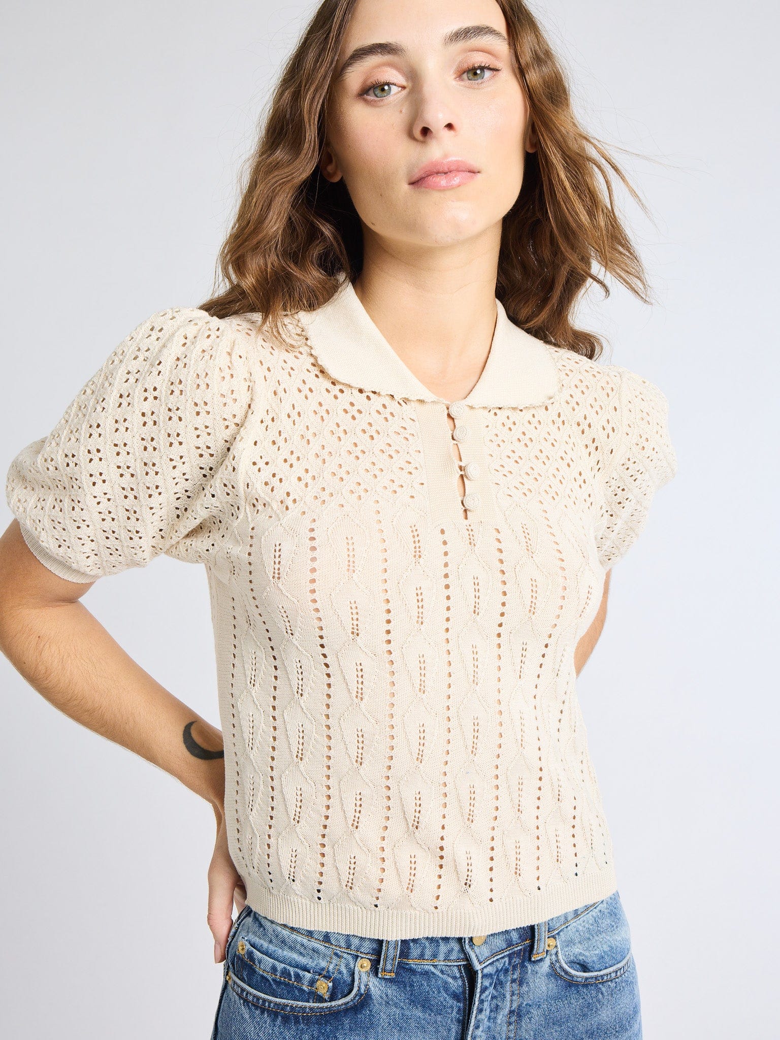 MILLE Clothing Nina Henley in Ivory