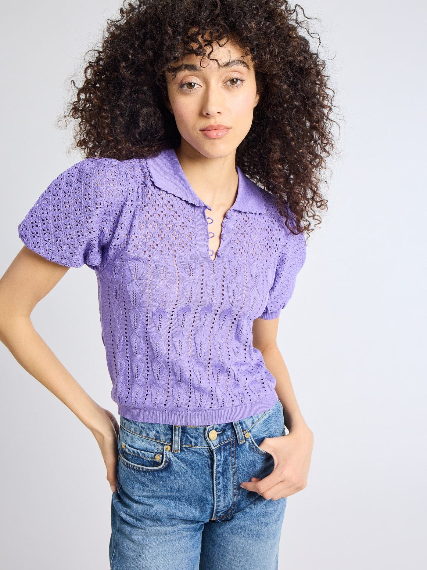 MILLE Clothing Nina Henley in Periwinkle