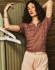 MILLE Clothing Nina Henley in Rose Latte