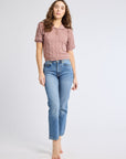 MILLE Clothing Nina Henley in Rose Latte