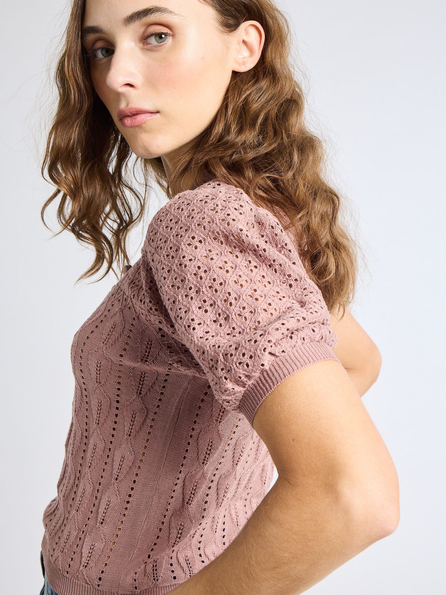 MILLE Clothing Nina Henley in Rose Latte