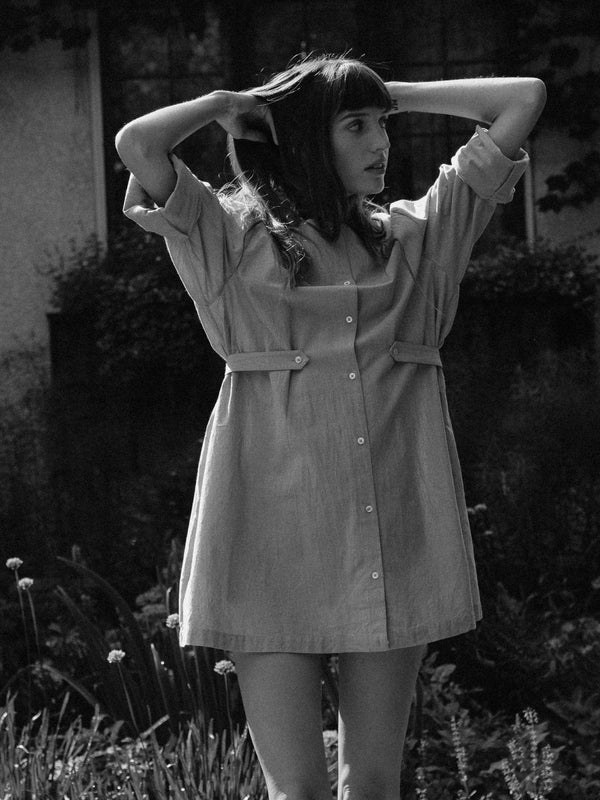 Noa Dress in Blue Oxford — view 20