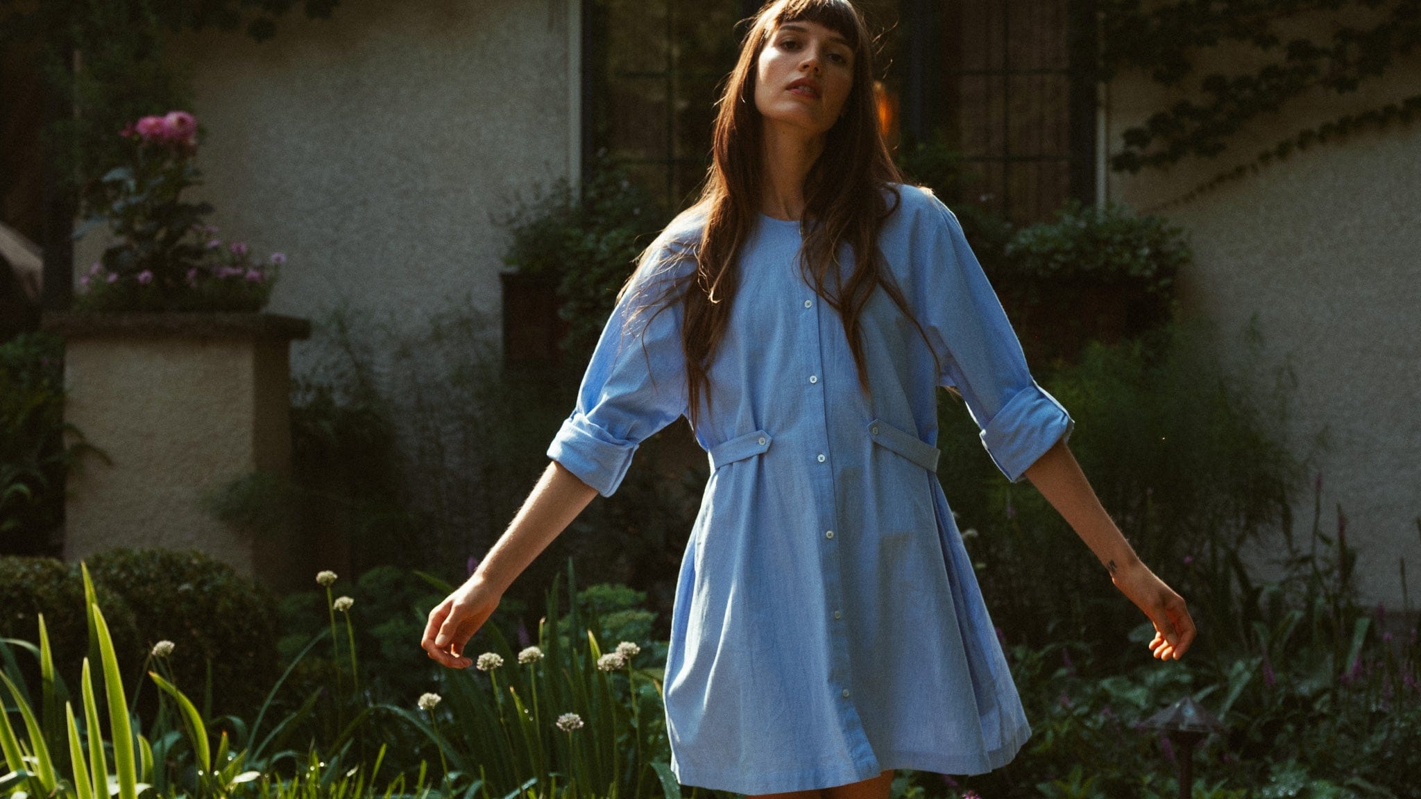Noa Dress in Blue Oxford MILLE Noa Dress in Blue Oxford MILLE