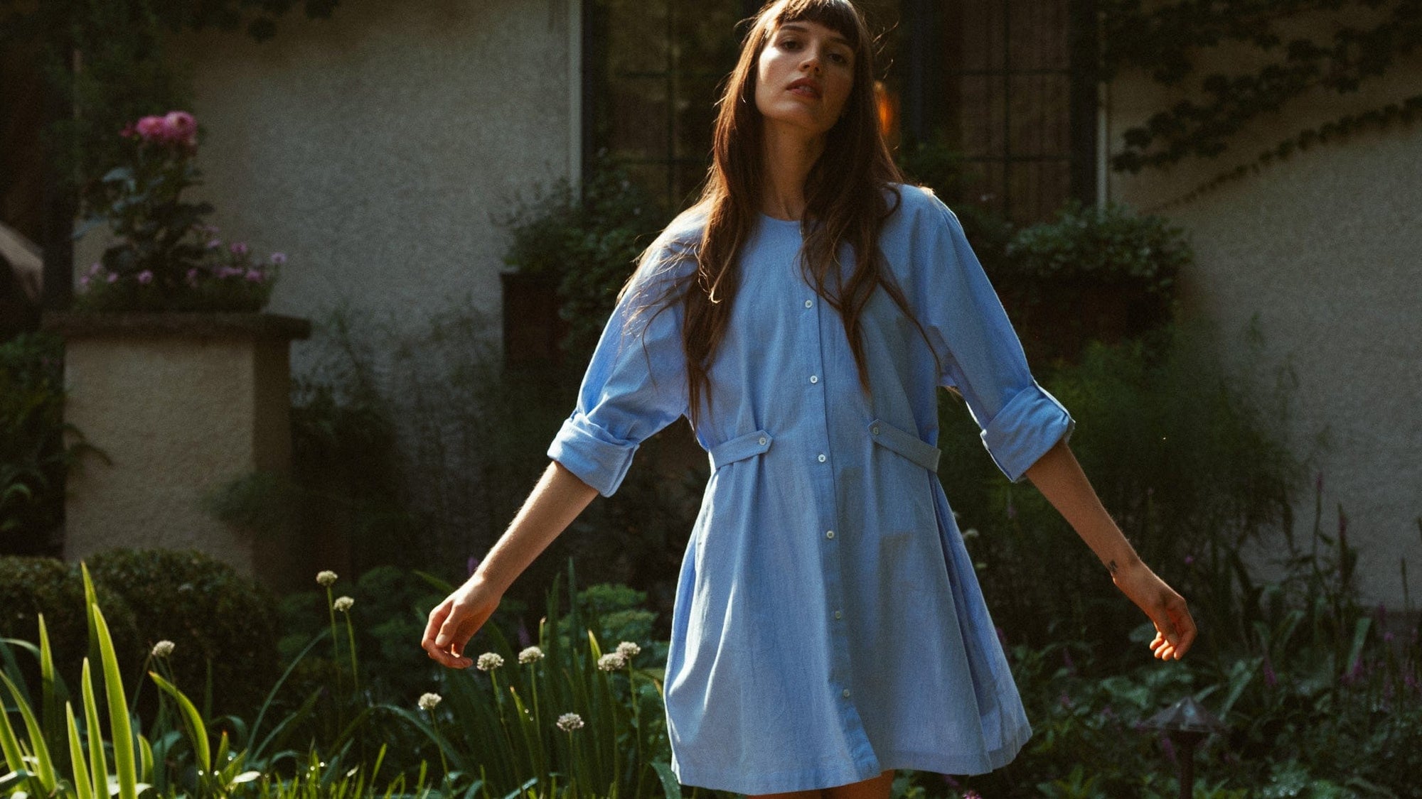 MILLE Clothing Noa Dress in Blue Oxford