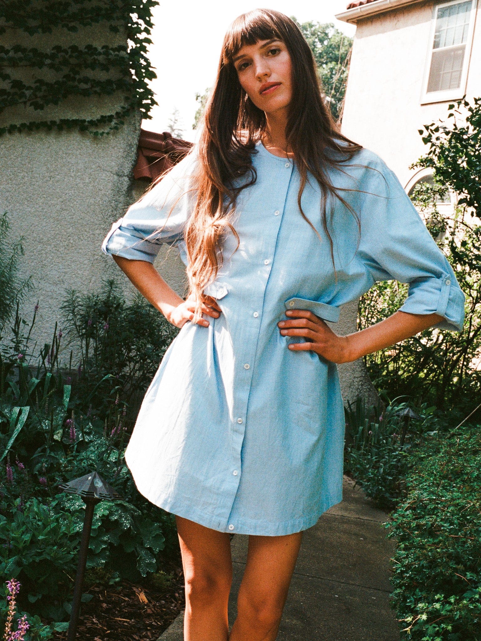 MILLE Noa Dress in Blue Oxford XL MILLE Noa Dress in Blue Oxford XL