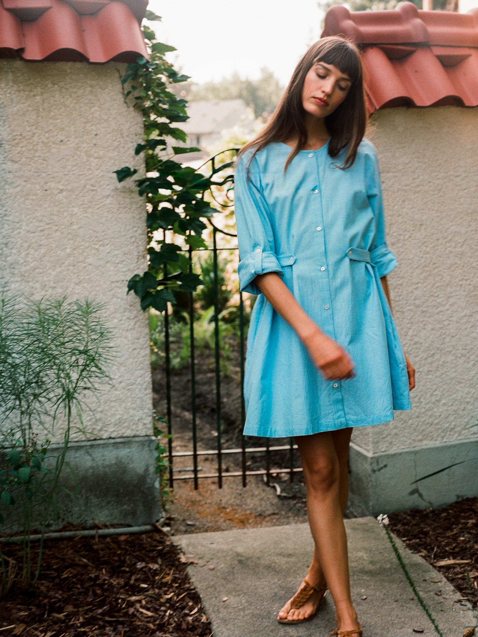 Noa Dress in Blue Oxford MILLE Noa Dress in Blue Oxford MILLE
