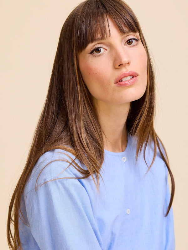 Noa Dress in Blue Oxford — view 9