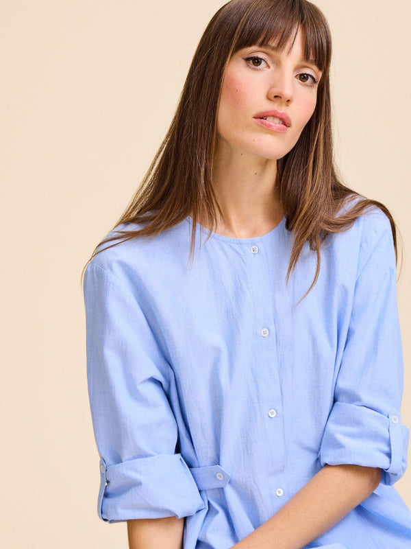 Noa Dress in Blue Oxford — view 8
