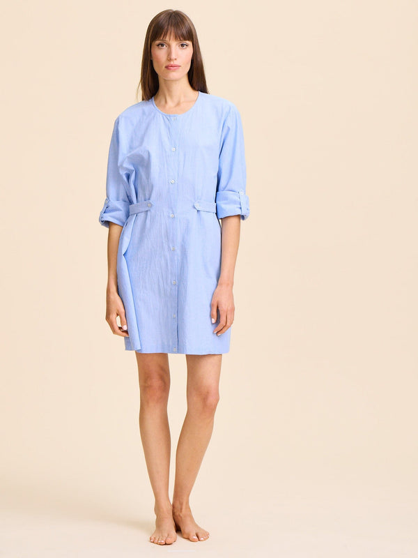 Noa Dress in Blue Oxford — view 5