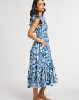 MILLE Clothing Olympia Dress in Blue Hibiscus