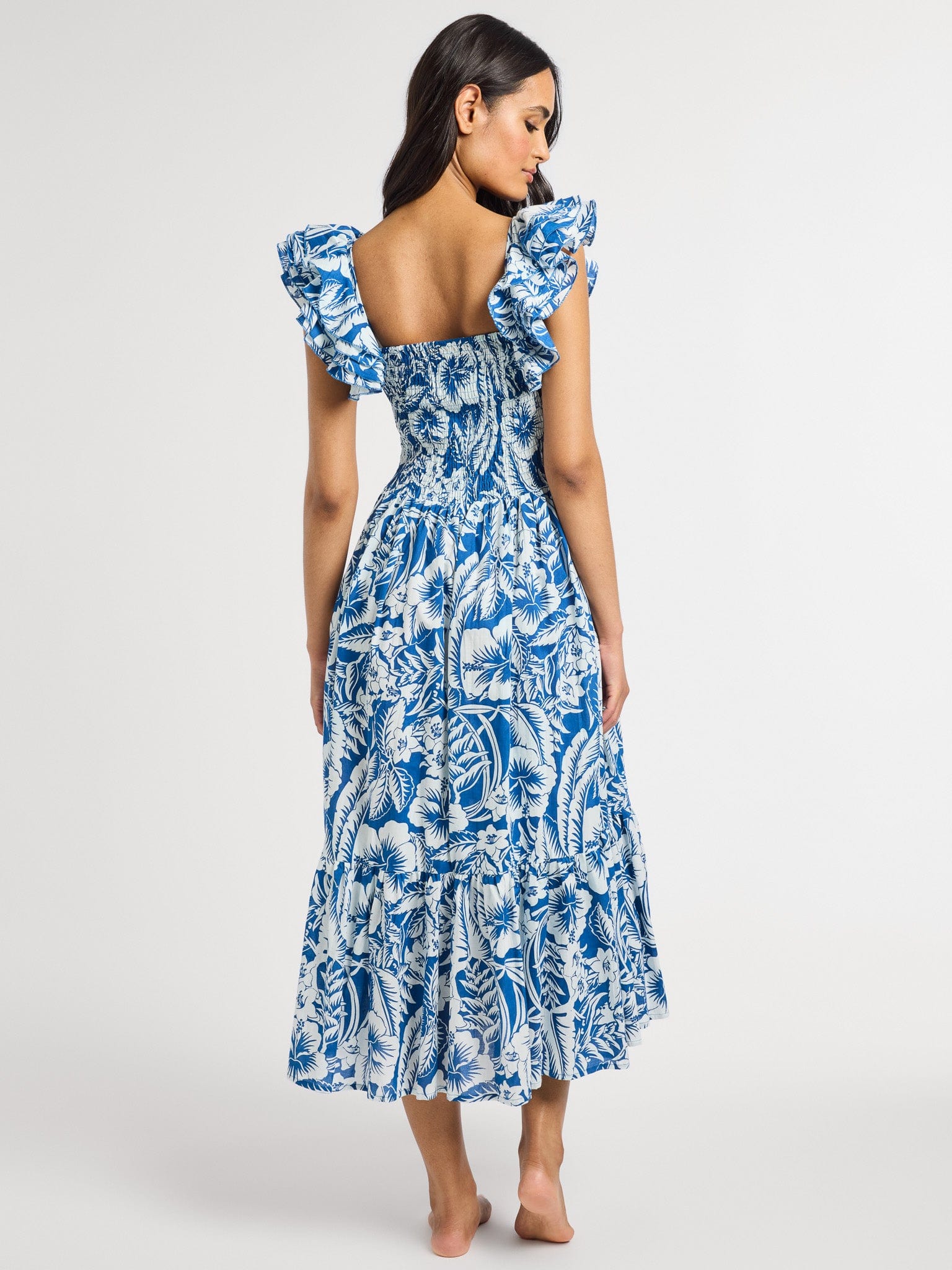 MILLE Clothing Olympia Dress in Blue Hibiscus