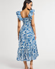 MILLE Clothing Olympia Dress in Blue Hibiscus