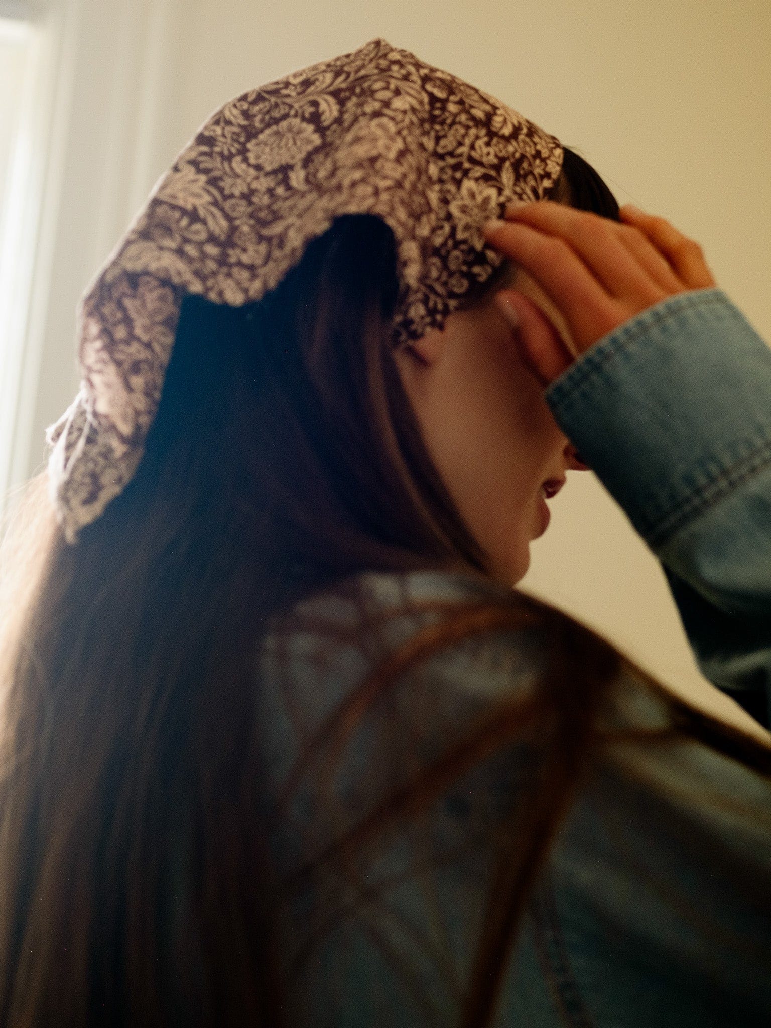 MILLE Clothing One Size Bridgette Head Scarf in Cocoa Floral