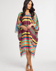 MILLE Clothing One Size Georgia Caftan in Ibiza Stripe