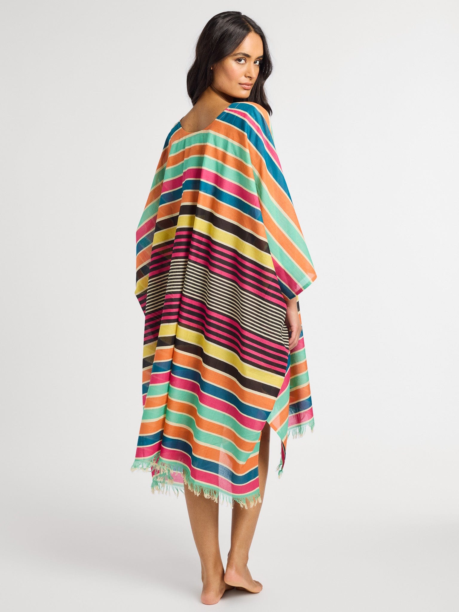 MILLE Clothing One Size Georgia Caftan in Ibiza Stripe