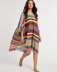 MILLE Clothing One Size Georgia Caftan in Ibiza Stripe