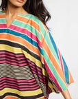 MILLE Clothing One Size Georgia Caftan in Ibiza Stripe