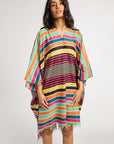 MILLE Clothing One Size Georgia Caftan in Ibiza Stripe