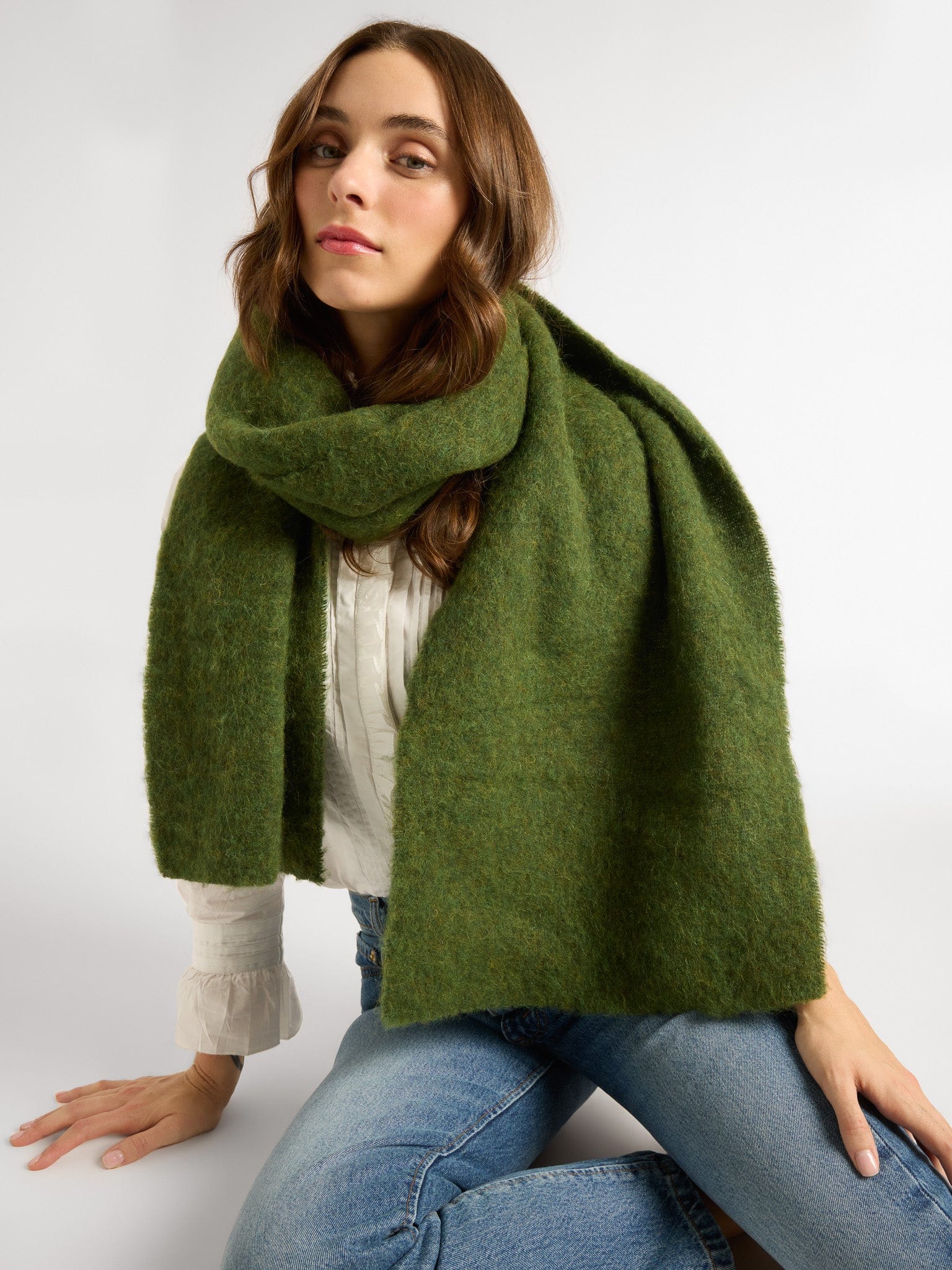 MILLE Clothing One Size Neve Scarf in Moss